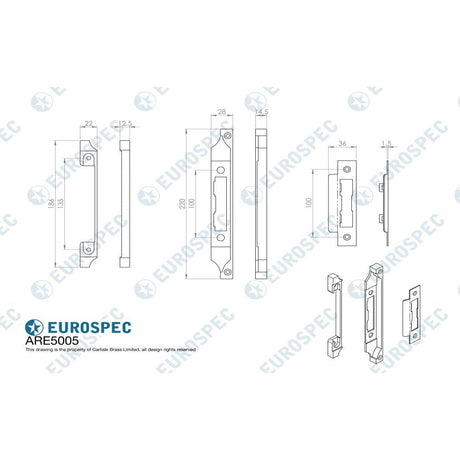 Eurospec Locks & Latches Nickel Plated / Sashlock Rebate Sets Eurospec - Rebate Set To Suit Economy Sashlock 0.5