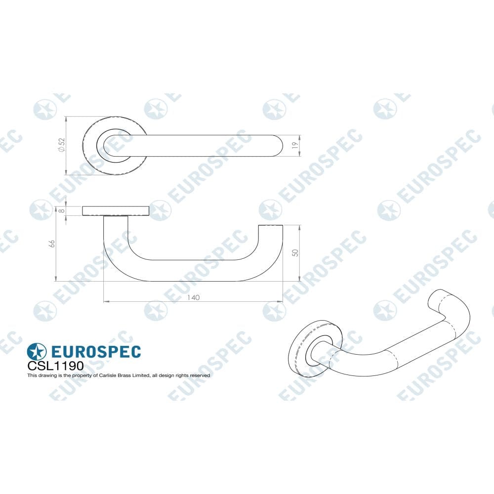 Eurospec Door Furniture Satin Stainless Steel / Round Rose Eurospec - Safety Lever on Sprung Rose - Satin Stainless Steel