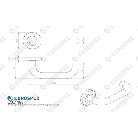 Eurospec Door Furniture Satin Stainless Steel / Round Rose Eurospec - Safety Lever on Sprung Rose - Satin Stainless Steel