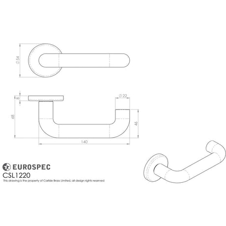 Eurospec Door Furniture Satin Stainless Steel / Round Rose Eurospec - Safety Lever on Sprung Rose - Satin Stainless Steel