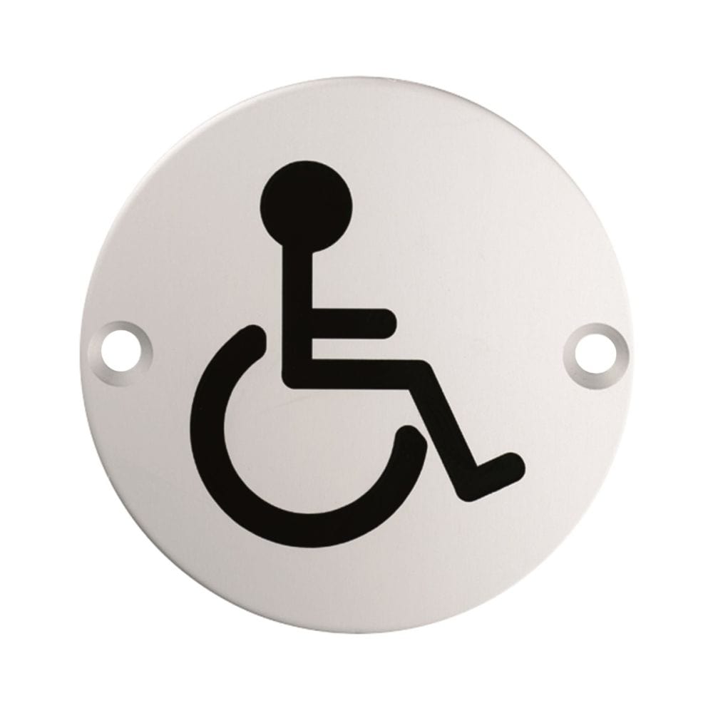 Eurospec Door Furniture Polished Stainless Steel / Signs Eurospec - Signage Disabled Symbol - Bright Stainless Steel