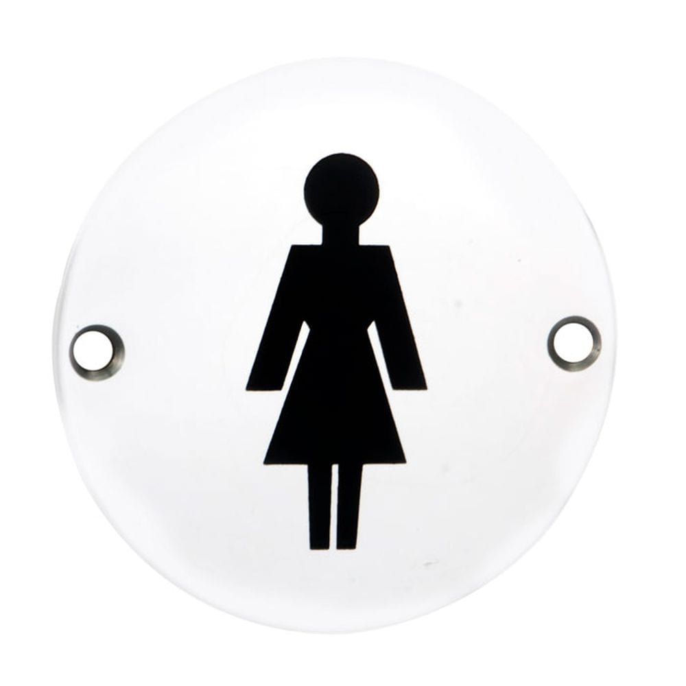 Eurospec Door Furniture Polished Stainless Steel / Signs Eurospec - Signage Female Symbol - Bright Stainless Steel