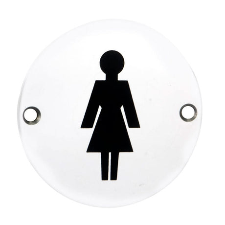 Eurospec Door Furniture Polished Stainless Steel / Signs Eurospec - Signage Female Symbol - Bright Stainless Steel