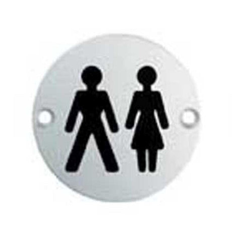 Eurospec Door Furniture Polished Stainless Steel / Signs Eurospec - Signage Unisex Symbol - Bright Stainless Steel