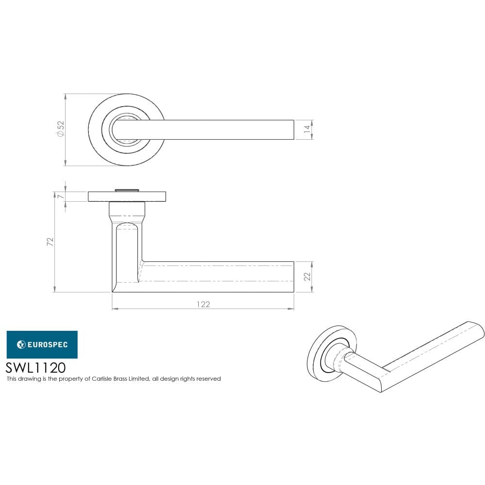Eurospec Door Furniture Satin Stainless Steel / Round Rose Eurospec - Soho Designer Lever on Threaded Rose - Satin Stainless Steel