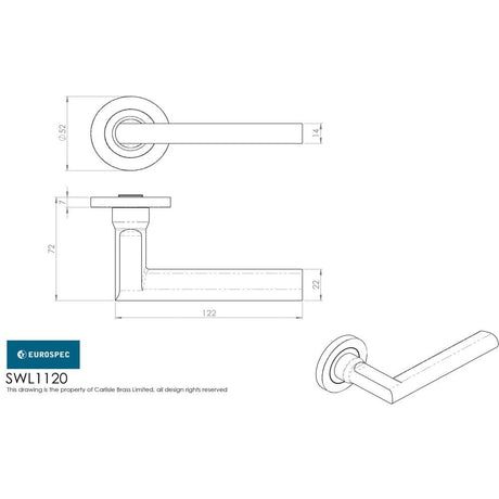Eurospec Door Furniture Satin Stainless Steel / Round Rose Eurospec - Soho Designer Lever on Threaded Rose - Satin Stainless Steel