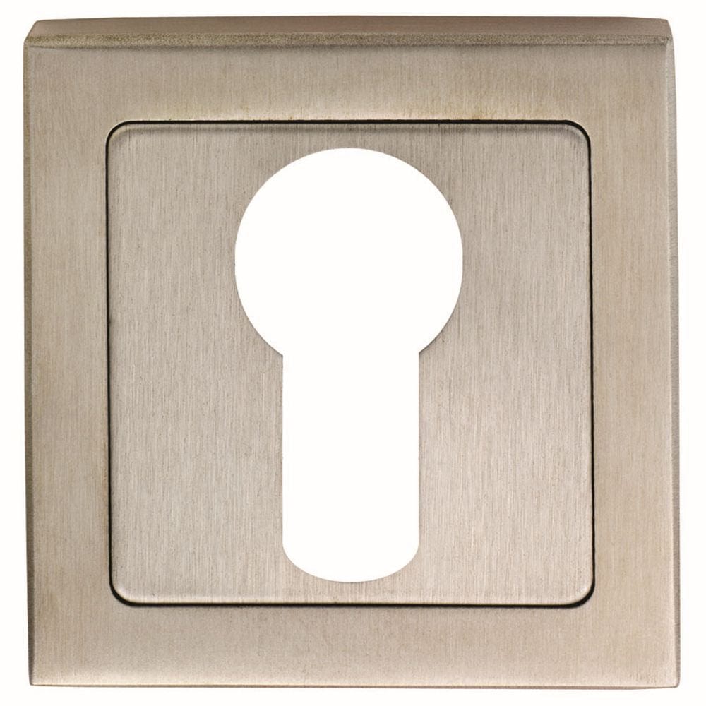 Eurospec Door Furniture Bright/Satin Stainless Steel / Mortice Key Profile Escutcheons Eurospec - Square Escutcheons - Bright/Satin Stainless Steel