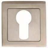 Eurospec Door Furniture Bright/Satin Stainless Steel / Mortice Key Profile Escutcheons Eurospec - Square Escutcheons - Bright/Satin Stainless Steel