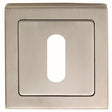 Eurospec Door Furniture Bright/Satin Stainless Steel / Mortice Key Profile Escutcheons Eurospec - Square Escutcheons - Bright/Satin Stainless Steel