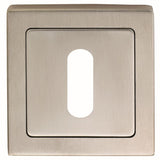 Eurospec Door Furniture Bright/Satin Stainless Steel / Mortice Key Profile Escutcheons Eurospec - Square Escutcheons - Bright/Satin Stainless Steel