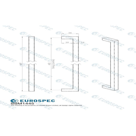 Eurospec Door Furniture Matt Black / Pull Handles (Bolt Through) Eurospec - Square Mitred Pull Handle - Matt Black