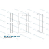 Eurospec Door Furniture Satin Stainless Steel / Pull Handles (Bolt Through) Eurospec - Square Mitred Pull Handle - Satin Stainless Steel