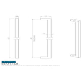 Eurospec Door Furniture Satin Stainless Steel / Pull Handles (Bolt Through) Eurospec - Square Mitred Pull Handle - Satin Stainless Steel
