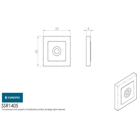 Eurospec Door Furniture Bright/Satin Stainless Steel Eurospec - Square Rose Kit - Bright/Satin Stainless Steel