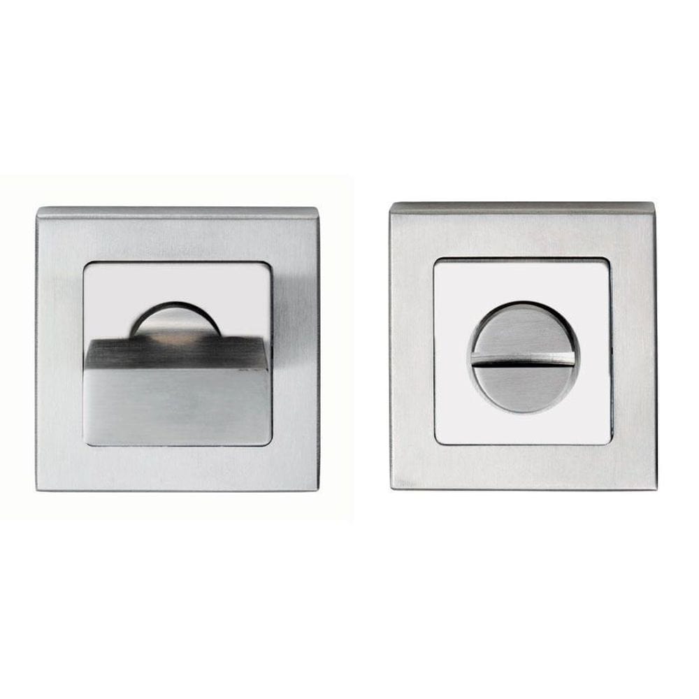 Eurospec Door Furniture Bright/Satin Stainless Steel / No Eurospec - Square Thumbturn and Release - Bright/Satin Stainless Steel