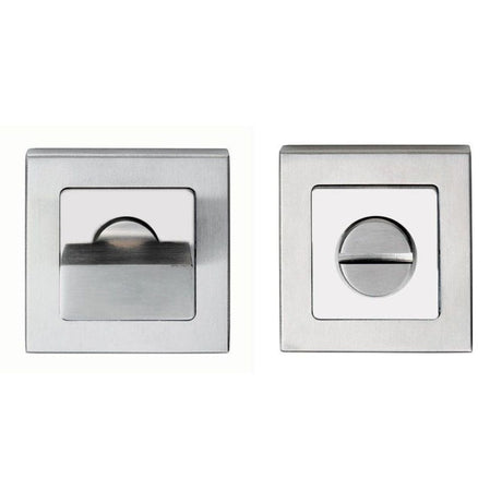 Eurospec Door Furniture Bright/Satin Stainless Steel / No Eurospec - Square Thumbturn and Release - Bright/Satin Stainless Steel