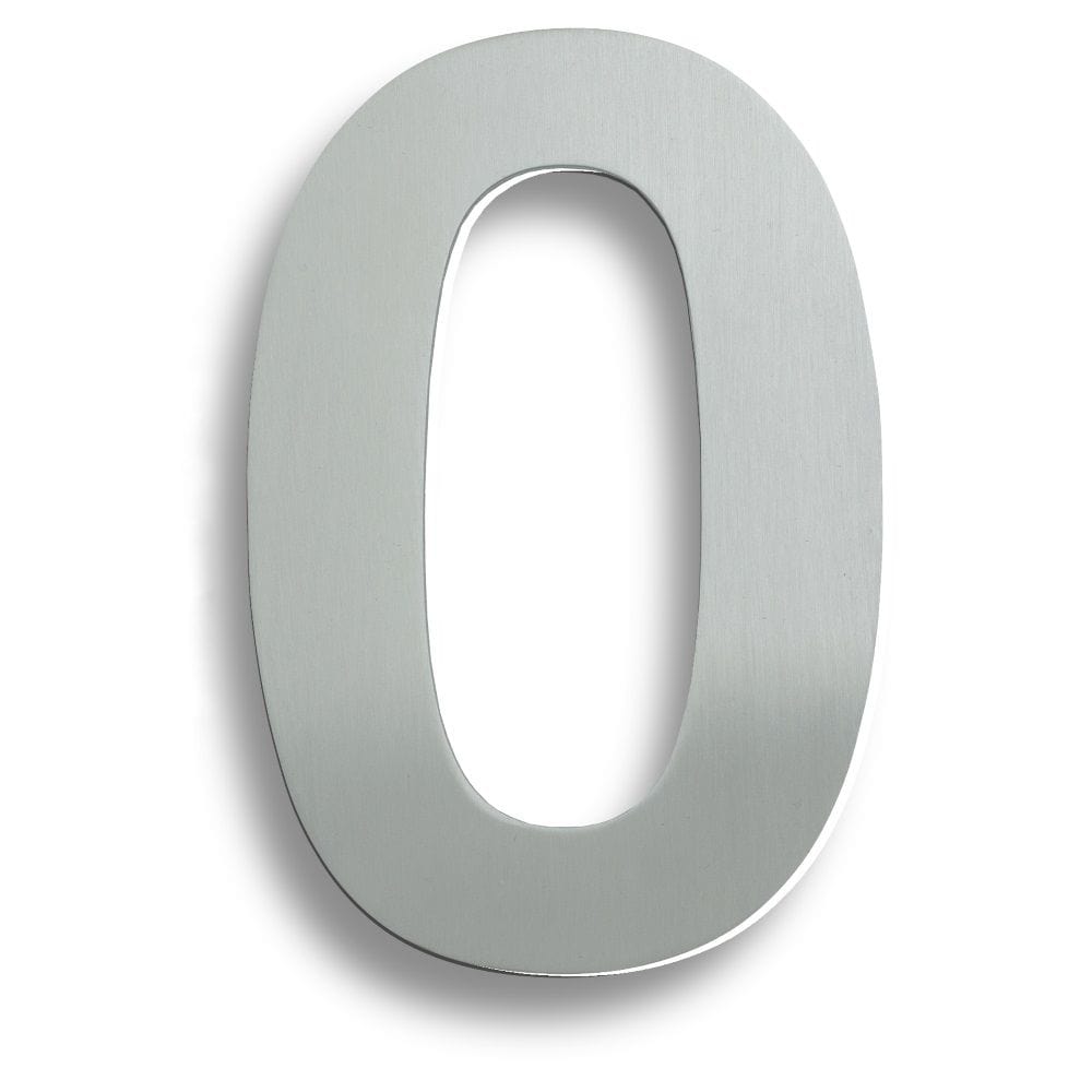 Eurospec Door Furniture Satin Stainless Steel / Numerals / 9 Eurospec - Stainless Steel 7" Numerals (0-9) (Number 0) - Satin Stainless Steel