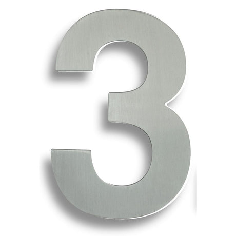 Eurospec Door Furniture Polished Stainless Steel / Numerals / 9 Eurospec - Stainless Steel 7" Numerals (0-9) (Number 3) - Bright Stainless Steel