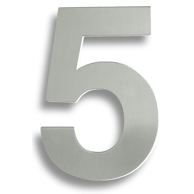 Eurospec Door Furniture Satin Stainless Steel / Numerals / 9 Eurospec - Stainless Steel 7" Numerals (0-9) (Number 5) - Satin Stainless Steel