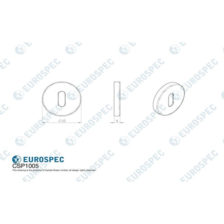Eurospec Door Furniture Satin Stainless Steel / Mortice Key Profile Escutcheons Eurospec - Standard Lock Escutcheon - Satin Stainless Steel