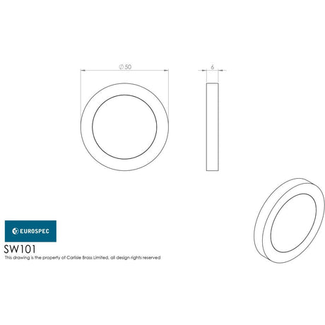 Eurospec Door Furniture Satin Stainless Steel / Blank Escutcheons Eurospec - Steelworx 316 Escutcheon Blank - Satin Stainless Steel