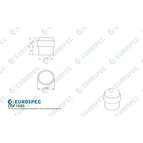 Eurospec Door Furniture Polished Stainless Steel / Floor Door Stop Eurospec - Steelworx Floor Mounted Pedestal Door Stops - Bright Stainless Steel