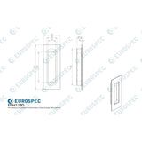 Eurospec Cabinet Hardware Polished Stainless Steel / Flush Handle / Rectangular Eurospec - Steelworx Rectangular Flush Pull - Bright Stainless Steel