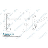 Eurospec Door Furniture Satin Stainless Steel / Bathroom Lock Handles Eurospec - Steelworx Residential Arched Lever on WC Backplate - Satin Stainless