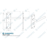 Eurospec Door Furniture Satin Stainless Steel / Euro Profile Lock Handles Eurospec - Steelworx Residential Mitred Lever on Euro Lock Backplate - Satin Sta