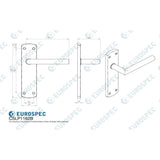 Eurospec Door Furniture Satin Stainless Steel / Latch Handles Eurospec - Steelworx Residential Mitred Lever on Latch Backplate - Satin Stainle