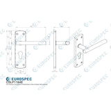 Eurospec Door Furniture Satin Stainless Steel / Euro Profile Lock Handles Eurospec - Steelworx Residential T Bar Lever on Euro Lock Backplate - Satin Stai
