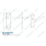 Eurospec Door Furniture Satin Stainless Steel / Latch Handles Eurospec - Steelworx Residential T Bar Lever on Latch Backplate - Satin Stainles