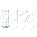 Eurospec Door Furniture Satin Stainless Steel / Euro Profile Lock Handles Eurospec - Steelworx Residential T Bar Lever on Lock Backplate - Satin Stainless