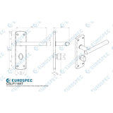 Eurospec Door Furniture Satin Stainless Steel / Bathroom Lock Handles Eurospec - Steelworx Residential T Bar Lever on WC Backplate - Satin Stainless S