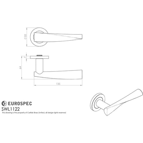 Eurospec Door Furniture Satin Stainless Steel / Round Rose Eurospec - Steelworx SWL Brema Lever on Rose - Satin Stainless Steel