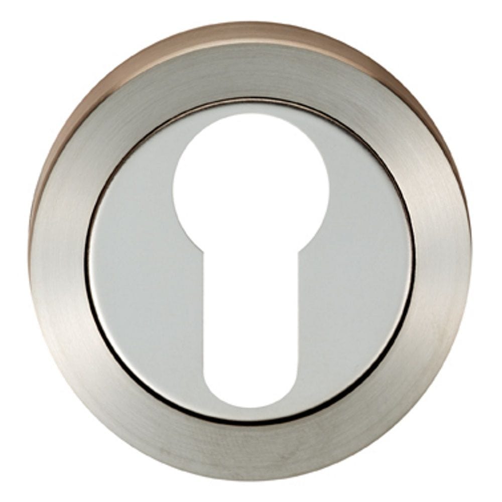 Eurospec Door Furniture Bright/Satin Stainless Steel / Euro Profile Escutcheons Eurospec - Steelworx SWL Escutcheon - Bright/Satin Stainless Steel