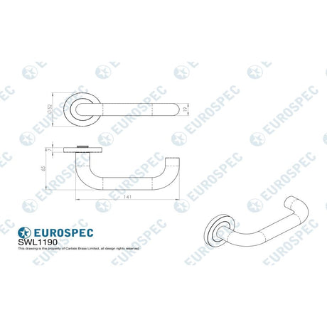 Eurospec Door Furniture Matt Black / Round Rose Eurospec - Steelworx SWL Nera Lever on Rose - Matt Black