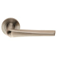 Eurospec Door Furniture Satin Stainless Steel / Round Rose Eurospec - Steelworx SWL Plaza Lever on Rose - Satin Stainless Steel