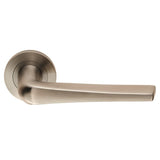 Eurospec Door Furniture Satin Stainless Steel / Round Rose Eurospec - Steelworx SWL Plaza Lever on Rose - Satin Stainless Steel