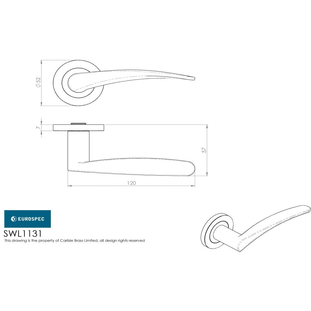 Eurospec Door Furniture Satin Stainless Steel / Round Rose Eurospec - Steelworx SWL Tirolo Lever on Rose - Satin Stainless Steel