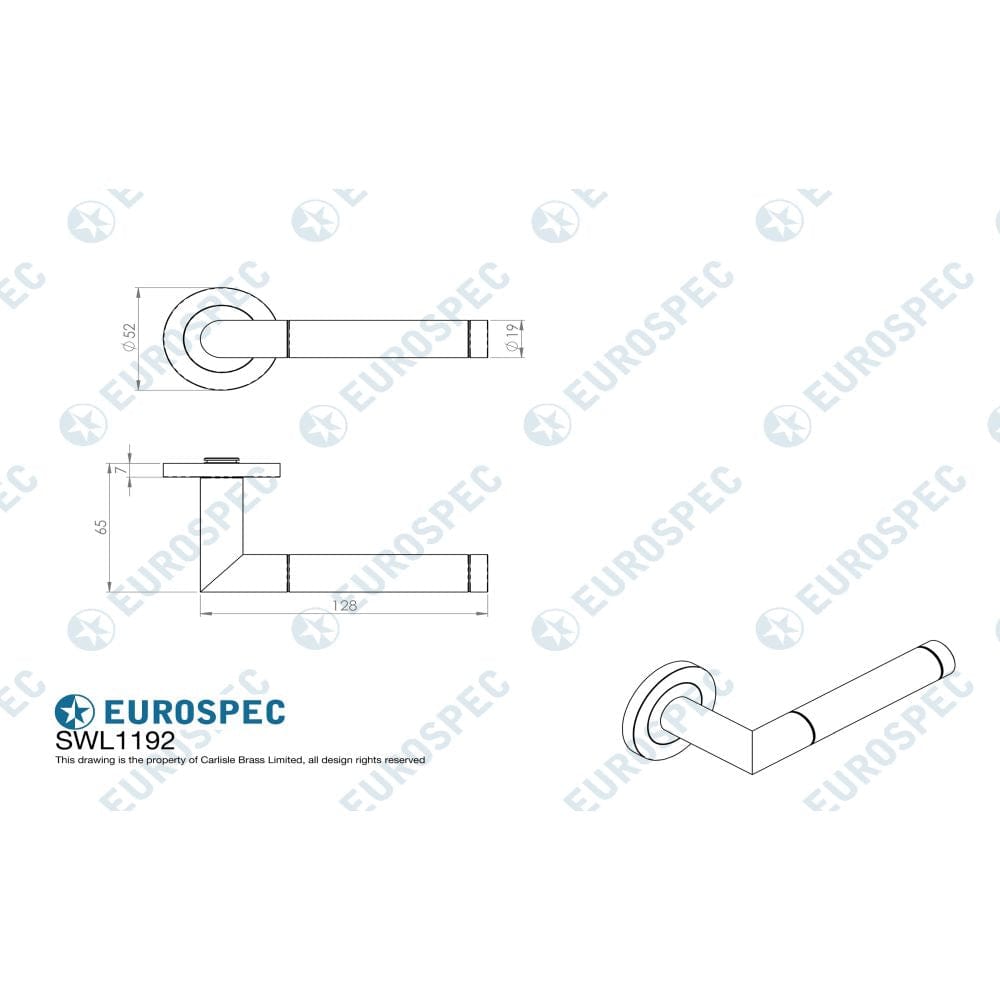 Eurospec Door Furniture Satin Stainless Steel / Round Rose Eurospec - Steelworx SWL Treviri Lever on Rose - Satin Stainless Steel