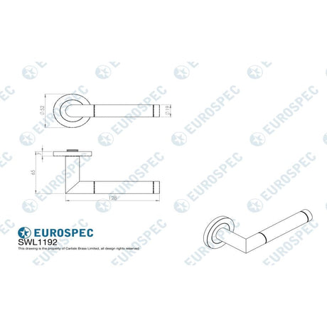 Eurospec Door Furniture Satin Stainless Steel / Round Rose Eurospec - Steelworx SWL Treviri Lever on Rose - Satin Stainless Steel