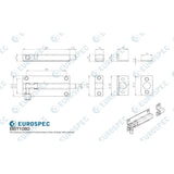 Eurospec Accessories Satin Stainless Steel / Straight Surface Bolts Eurospec - Straight Barrel Bolt - Satin Stainless Steel