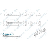 Eurospec Accessories Satin Stainless Steel / Straight Surface Bolts Eurospec - Straight Barrel Bolt - Satin Stainless Steel