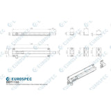 Eurospec Accessories Satin Stainless Steel / Straight Surface Bolts Eurospec - Straight Barrel Bolt - Satin Stainless Steel