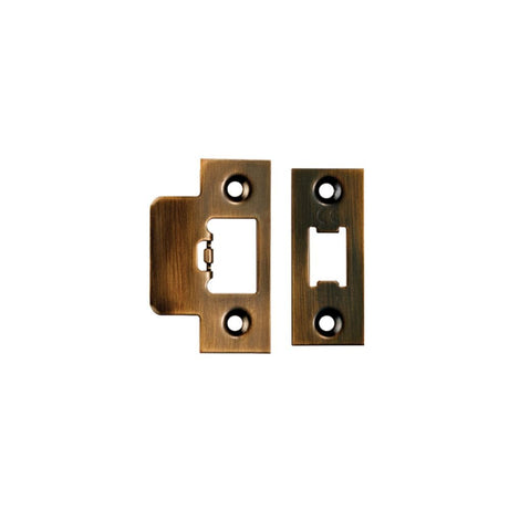 Eurospec Locks & Latches Antique Brass / Forend Strike & Fixing Packs Eurospec - Tls Forend & Strike Pack - Antique Brass