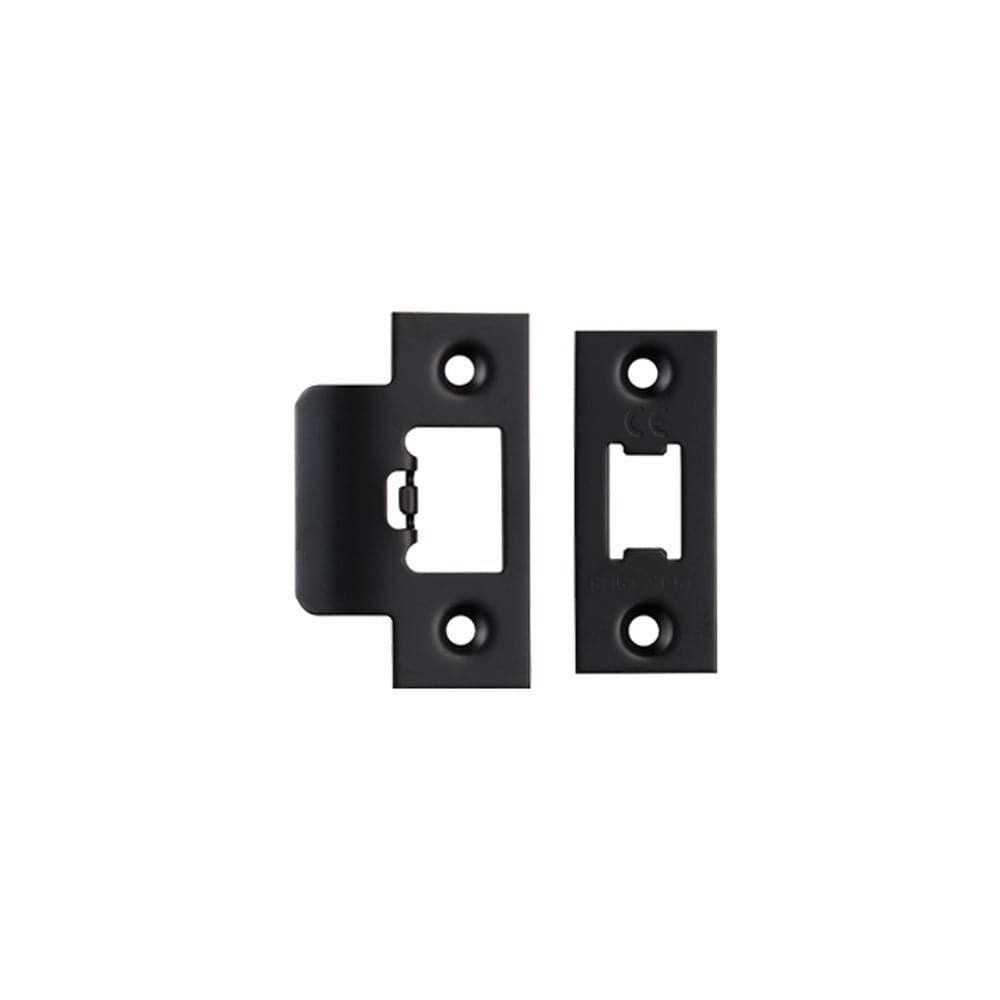 Eurospec Locks & Latches Matt Black / Forend Strike & Fixing Packs Eurospec - Tls Forend & Strike Pack - Matt Black