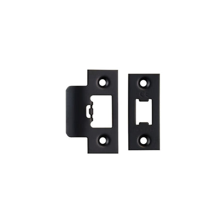 Eurospec Locks & Latches Matt Black / Forend Strike & Fixing Packs Eurospec - Tls Forend & Strike Pack - Matt Black