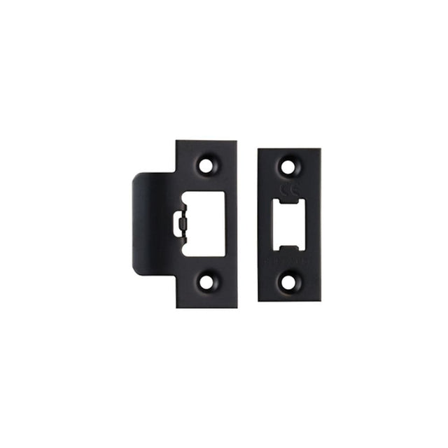 Eurospec Locks & Latches Matt Black / Forend Strike & Fixing Packs Eurospec - Tls Forend & Strike Pack - Matt Black