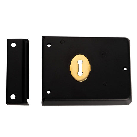 Eurospec Locks & Latches Black Japanned / Rim Locks Eurospec - Traditional Rim Deadlock - Black Japanned
